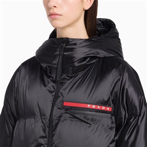 prada long down coat|prada nylon full zip jacket.